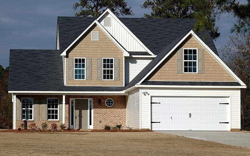 House with attached two-car garage
